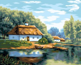 Картина по номерам «Утро в деревне»