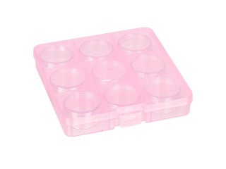 Коробка для швейных принадлежностей с 9 тубами Gamma, цвет: розовый прозрачный