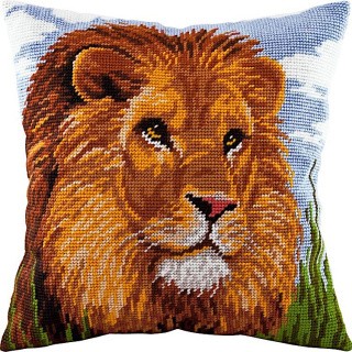 Набор для вышивания подушки «Лев», лицевая сторона, Чарівниця