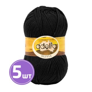 Пряжа Adelia OLIVIA (02), черный, 5 шт. по 100 г Пряжа Adelia OLIVIA (02), черный, 5 шт. по 100 г