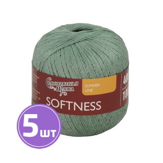 Пряжа Семеновская Softness (Нежность) (166216), базилик, 5 шт. по 100 г Пряжа Семеновская Softness (Нежность) (166216), базилик, 5 шт. по 100 г