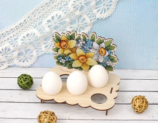 Набор для вышивания «Подставка Цветочная под яйца»