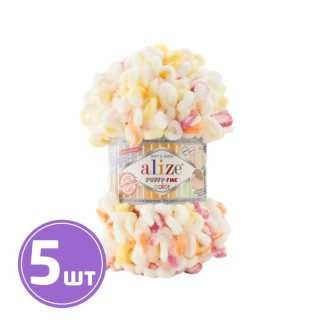 Пряжа ALIZE Puffy Fine color (6244), мультиколор, 5 шт. по 100 г Пряжа ALIZE Puffy Fine color (6244), мультиколор, 5 шт. по 100 г