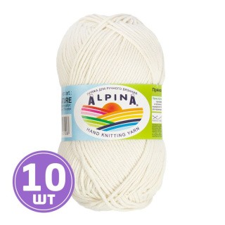 Пряжа Alpina NATURE (001), молочный, 10 шт. по 50 г