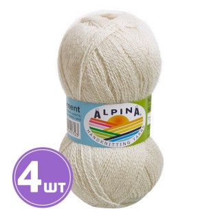 Пряжа Alpina KLEMENT (01), белый (натуральный), 4 шт. по 50 г