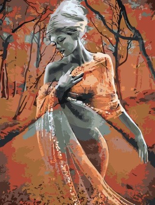 Картина по номерам «Девушка в лесу»