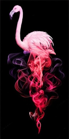 Алмазная вышивка «Фламинго в дыму»
