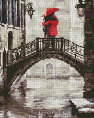 Алмазная вышивка «Встреча под дождем» Алмазная вышивка «Встреча под дождем»