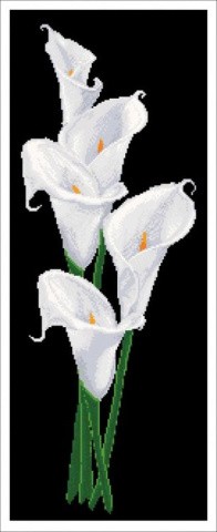 Рисунок на ткани «Каллы на черном» Рисунок на ткани «Каллы на черном»