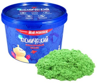 Космический пластичный песок Зёленый 2 кг Космический пластичный песок Зёленый 2 кг