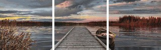 Картина по номерам «Восход на озере»