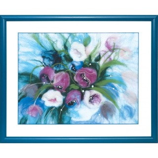 Картина шерстью «Утренние тюльпаны»