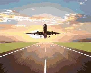 Картина по номерам «Взлетающий самолёт»