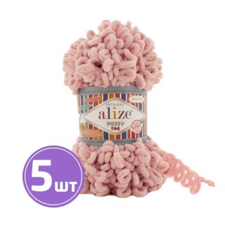Пряжа ALIZE Puffy Fine 14 (340), светло-розовый, 5 шт. по 100 г Пряжа ALIZE Puffy Fine 14 (340), светло-розовый, 5 шт. по 100 г