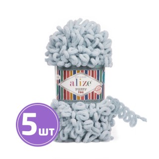 Пряжа ALIZE Puffy Fine 14 (500), серый, 5 шт. по 100 г Пряжа ALIZE Puffy Fine 14 (500), серый, 5 шт. по 100 г