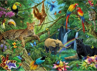 Пазлы «Звери в джунглях»