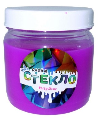 Слайм Стекло серия Party Slime, фиолетовый неон, 400 гр
