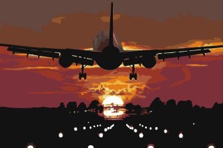 Картина по номерам «Самолет на взлете»
