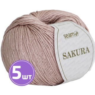 Пряжа SEAM SAKURA (Сакура) (90), молочный шоколад, 5 шт. по 50 г