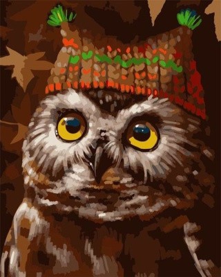 Картина по номерам «Сова в шапочке» Картина по номерам «Сова в шапочке»