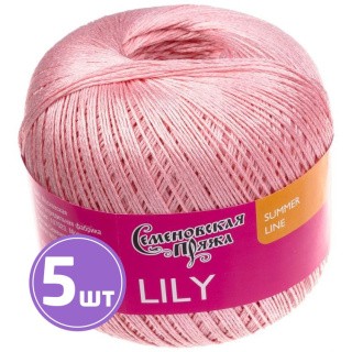 Пряжа Семеновская Lily (348), роза 5 шт. по 100 г Пряжа Семеновская Lily (348), роза 5 шт. по 100 г