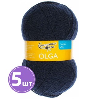 Пряжа Семеновская Olga (12145), темно-синий 5 шт. по 100 г Пряжа Семеновская Olga (12145), темно-синий 5 шт. по 100 г