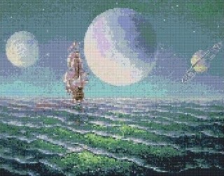 Алмазная вышивка «Корабль и планеты» Алмазная вышивка «Корабль и планеты»