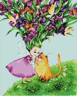 Картина по номерам «Девочка с котом» Картина по номерам «Девочка с котом»