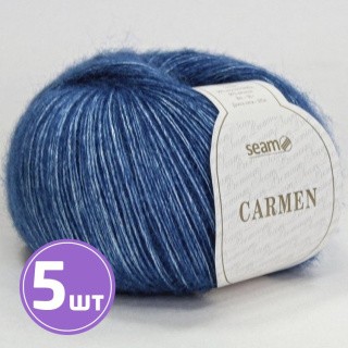 Пряжа SEAM CARMEN (04), синий, 5 шт. по 50 г Пряжа SEAM CARMEN (04), синий, 5 шт. по 50 г