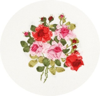 Вышивка лентами «Красота роз»