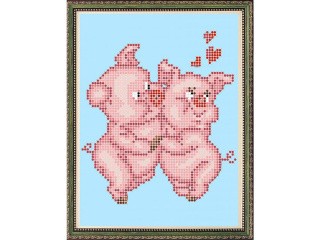 Рисунок на ткани «Милые свинки»