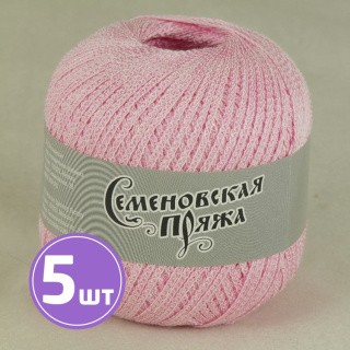 Пряжа Семеновская Test 86 (7580), ул.белый-розовый, 5 шт. по 100 г