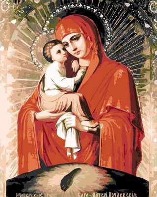 Картина по номерам «Почаевская икона Божией Матери»