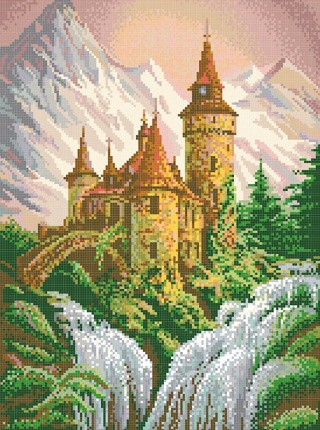 Рисунок на канве «Замок в горах»