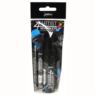 Набор маркеров художественных 4Artist Marker на масляной основе, 2/8 мм, перо круглое/скошенное, черный, PEBEO