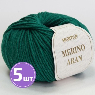 Пряжа SEAM Merino Aran (19), бирюзово-зеленый, 5 шт. по 50 г