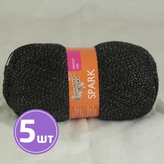 Пряжа Семеновская Spark (479), черный-золото 5 шт. по 100 г Пряжа Семеновская Spark (479), черный-золото 5 шт. по 100 г