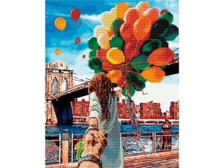 Алмазная картина-раскраска «Следуй за мной. Бруклинский мост»