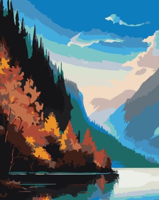 Картина по номерам «Осень в горах» Картина по номерам «Осень в горах»