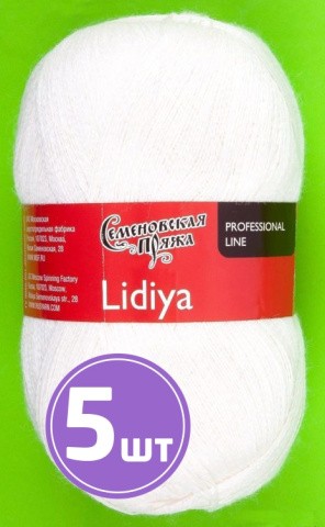 Пряжа Семеновская Lidiya (25), суровый 5 шт. по 100 г Пряжа Семеновская Lidiya (25), суровый 5 шт. по 100 г
