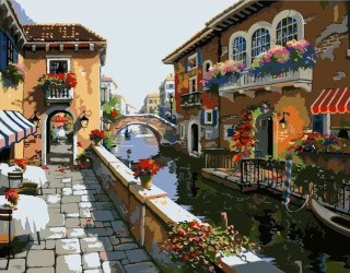 Картина по номерам «Кафе в Венеции» Картина по номерам «Кафе в Венеции»
