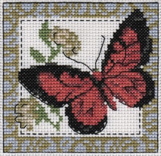 Набор для вышивания «Бабочка бордовая»