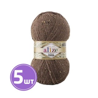 Пряжа ALIZE Alpaca tweed (688), какао меланж, 5 шт. по 100 г