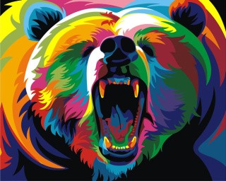 Картина по номерам «Радужный медведь»