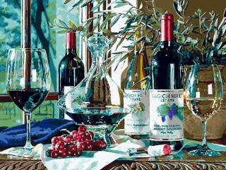 Картина по номерам «Натюрморт с оливковой веткой»