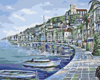 Картина по номерам «Лодки у набережной» Картина по номерам «Лодки у набережной»