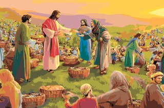 Картина по номерам «Библейский сюжет. Пять хлебов»