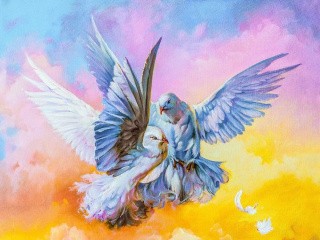 Алмазная вышивка «Голуби» Алмазная вышивка «Голуби»