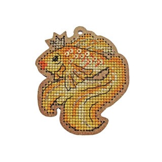 Набор для вышивания ёлочной игрушки «Золотая рыбка»