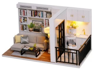 Миниатюрная сборная модель (румбокс) «Идеальная гостиная» Миниатюрная сборная модель (румбокс) «Идеальная гостиная»